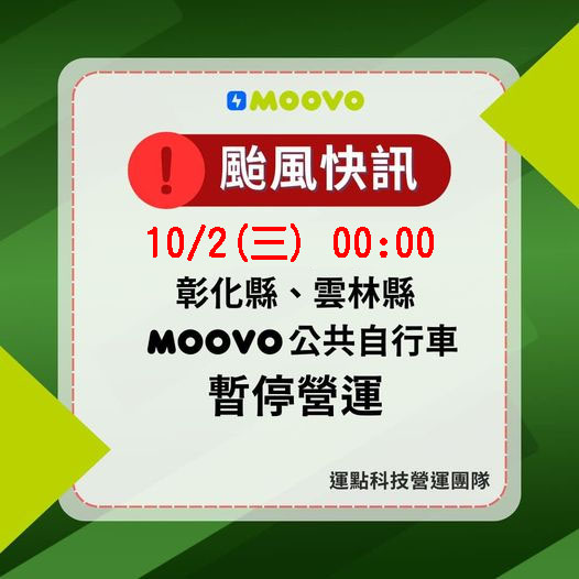 因應山陀兒颱風撲台,持續配合縣政府10/2停班停課